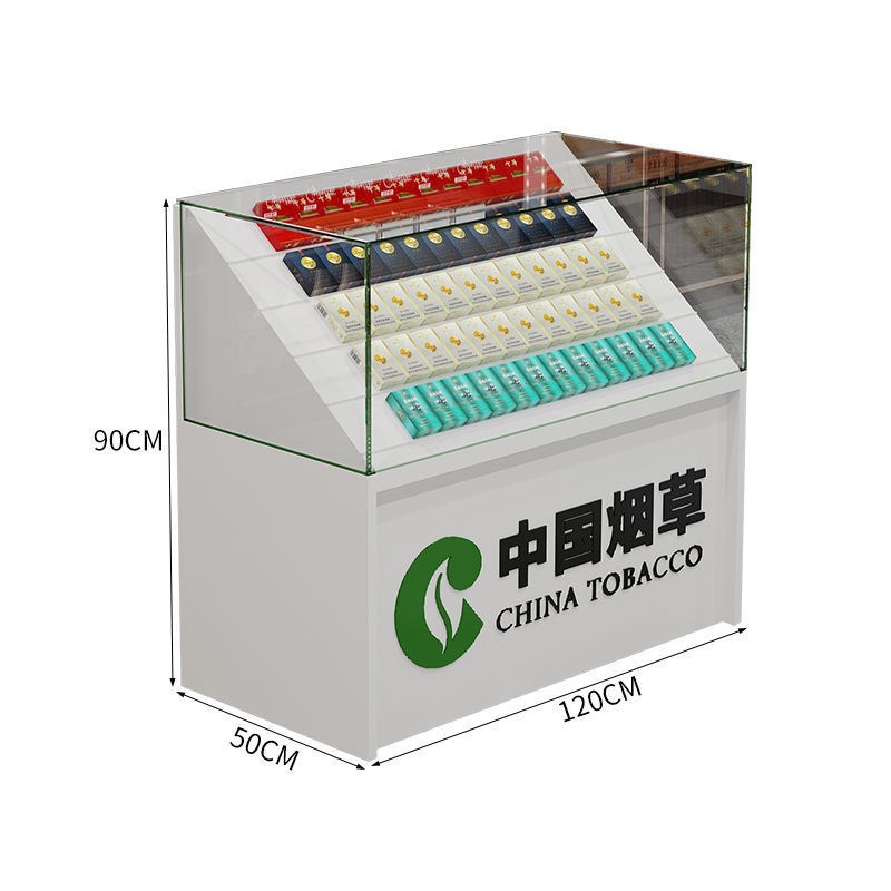 新款烟柜便利店柜台超市收银一体烟柜带抽屉玻璃柜台香烟柜抽屉式