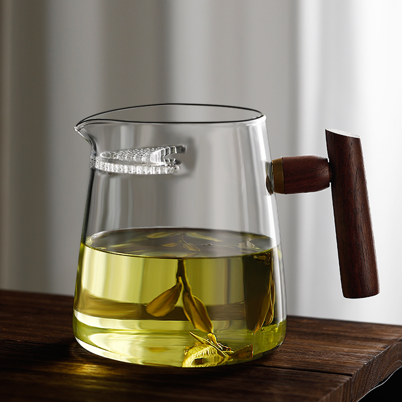 加厚高档月牙带茶漏过滤网一体玻璃茶壶泡绿O茶器分茶杯公道杯茶