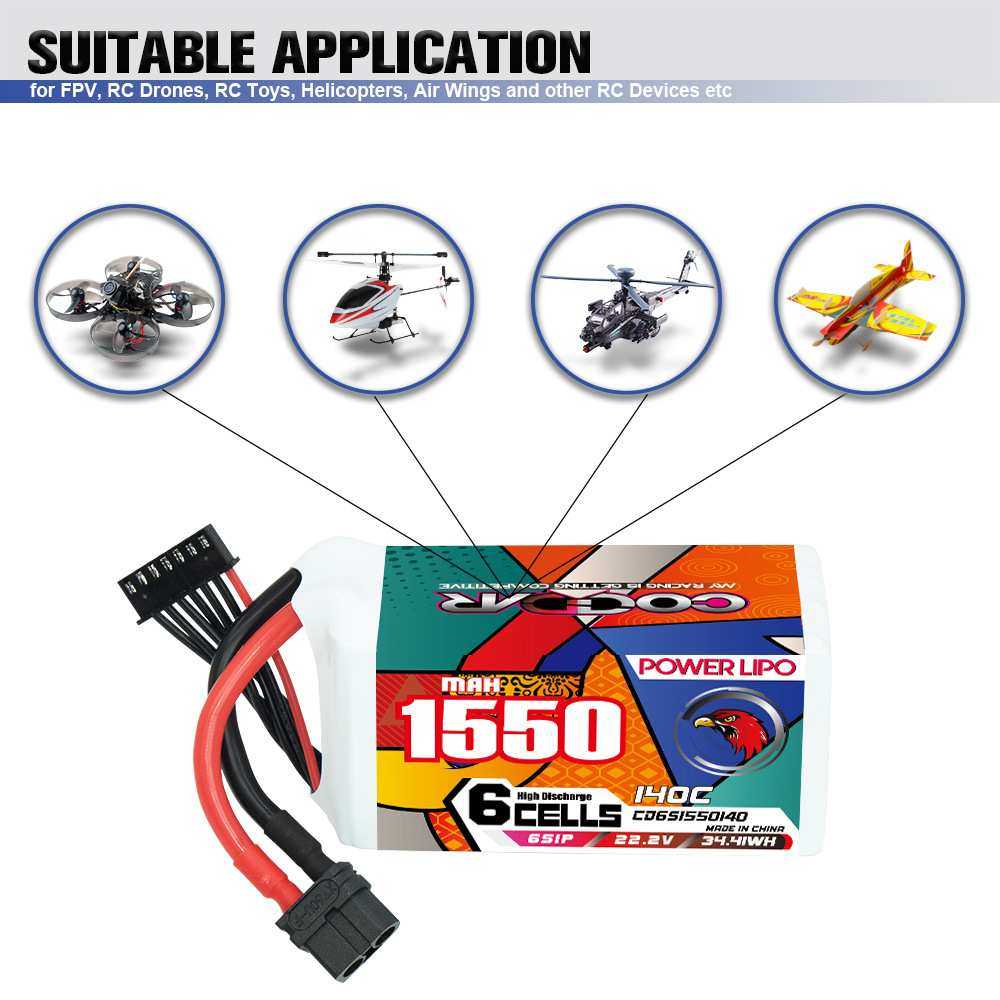 CODDAR鹰氪1550MAH 6S 22.2V 140C翼飞格普怪象5寸穿越机FPV电池