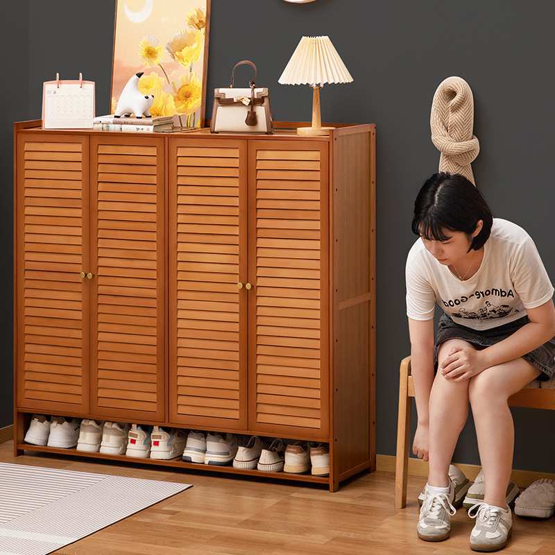简易鞋架子鞋柜木制宿舍占地小放家门口多层防尘入门鞋架子收纳架