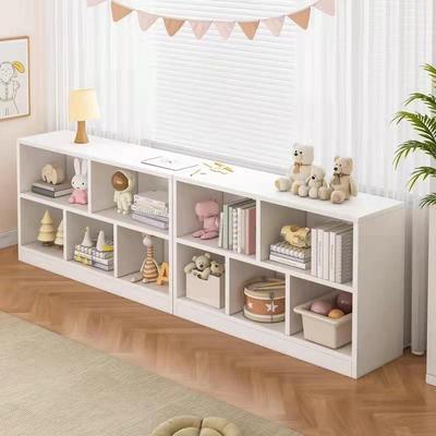 实木白色书架置物架落地儿童家用书柜客厅收纳柜子学生矮书柜现货