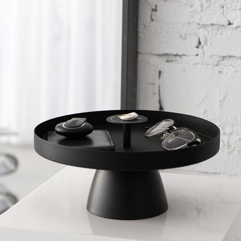 现代简约创意金属托盘售楼处入门玄关置物盘首饰盘收纳装饰摆件