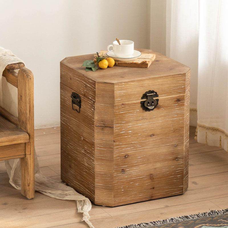 复古实木沙发方形边几小茶几侘寂风做旧多功能收纳储物箱子床头柜