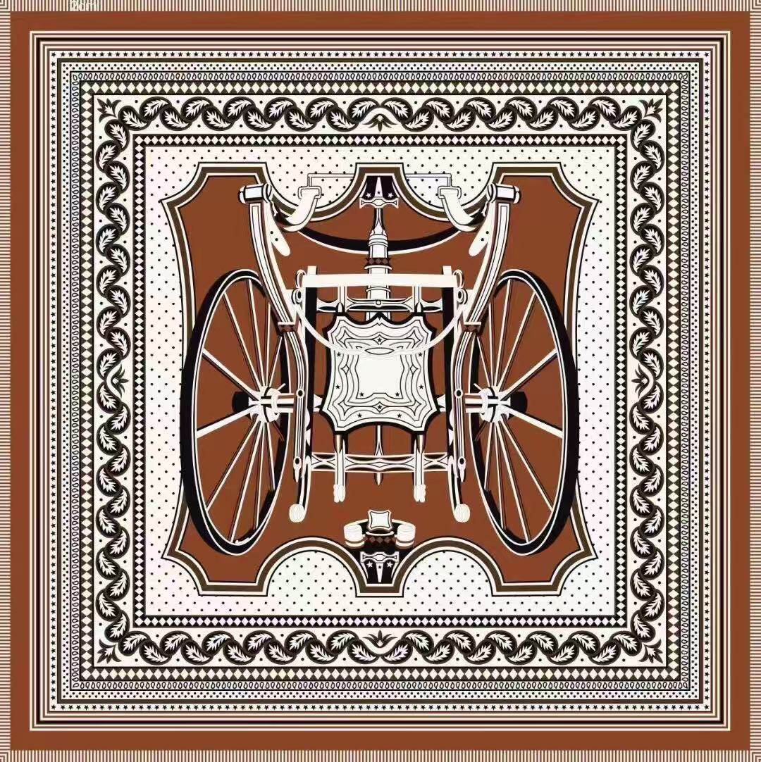 桑蚕丝羊毛【橘色法轮】130丝毛大方巾单面秋冬围巾披肩N702