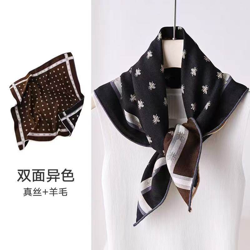 桑蚕丝羊毛【小蜜蜂】85cm丝毛方巾双面异色手工卷边丝巾Q601,服饰配件/皮带/帽子/围巾,围巾/丝巾/披肩,淘宝优惠券,粉丝福利购,淘宝优惠卷