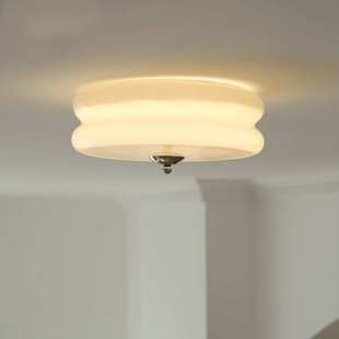 跨境包豪斯奶油风卧室书房玻璃吸顶灯vintage中古法式 复古灯