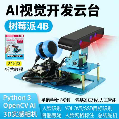 树莓派4bAI视觉开发云台总线舵机二维云台TensorFlow物体识别yolo