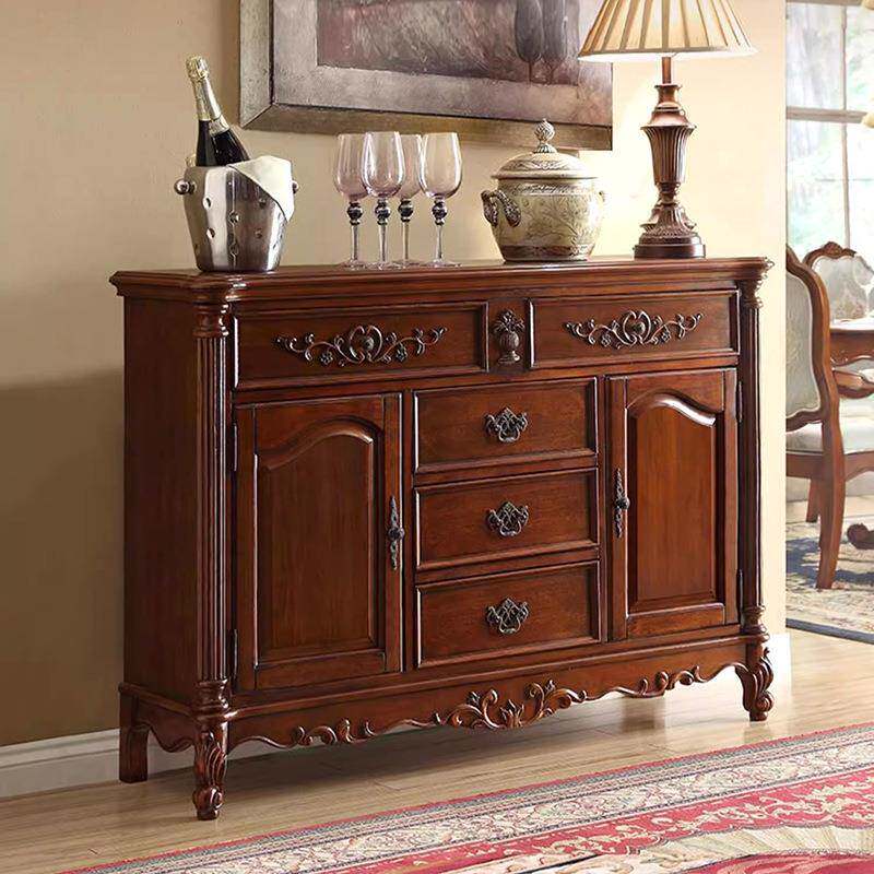 美式全实木餐边柜入户玄关沙发靠背几柜欧式储物高柜子卧室电视柜