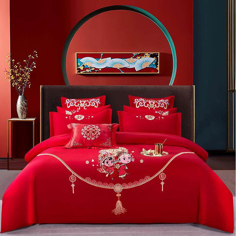 婚庆四件套亲肤磨毛结婚绣花嫁娶婚房床上用品六件套床笠款,橡塑材料及制品,亚克力管/有机玻璃管,淘宝优惠券,粉丝福利购,淘宝优惠卷