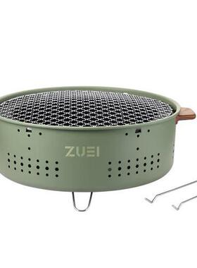 卓一生活乐逸户外碳烤炉ZY-2402L绿色分体式设计
