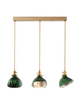 北欧美式单三头玻璃绿色吊灯个性艺术餐厅书房吧台玄关吊灯LED灯