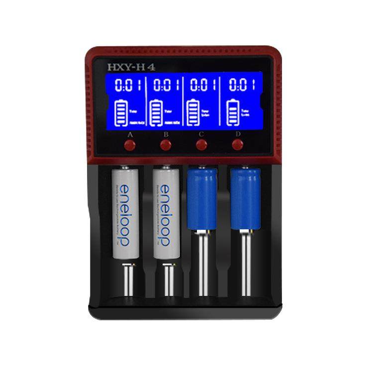 18650电池充电器/HXY-H4 21700锂电池四槽 26650AA5号镍氢LCD充