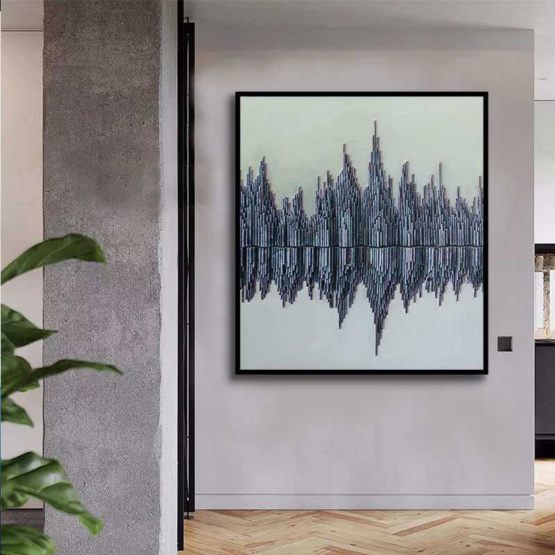 现代北欧玄关装饰画抽象油画艺术餐厅挂画卧室实物画走廊过道壁画