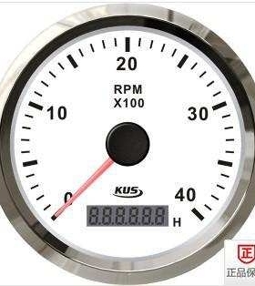 KUS仪表 转速表4000rpm 12/24V 柴油发动机用 白色/黑色