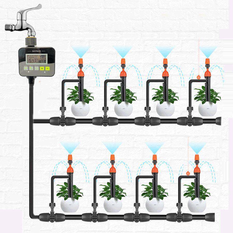 2023新款灌溉定时器花园灌溉控制器自动浇花器浇水器雨感设计