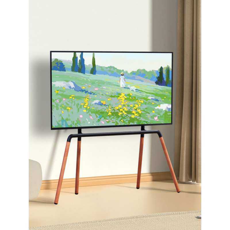 电视站立支架可移动架子木质艺术落地43/55/60/75寸加固四腿底座