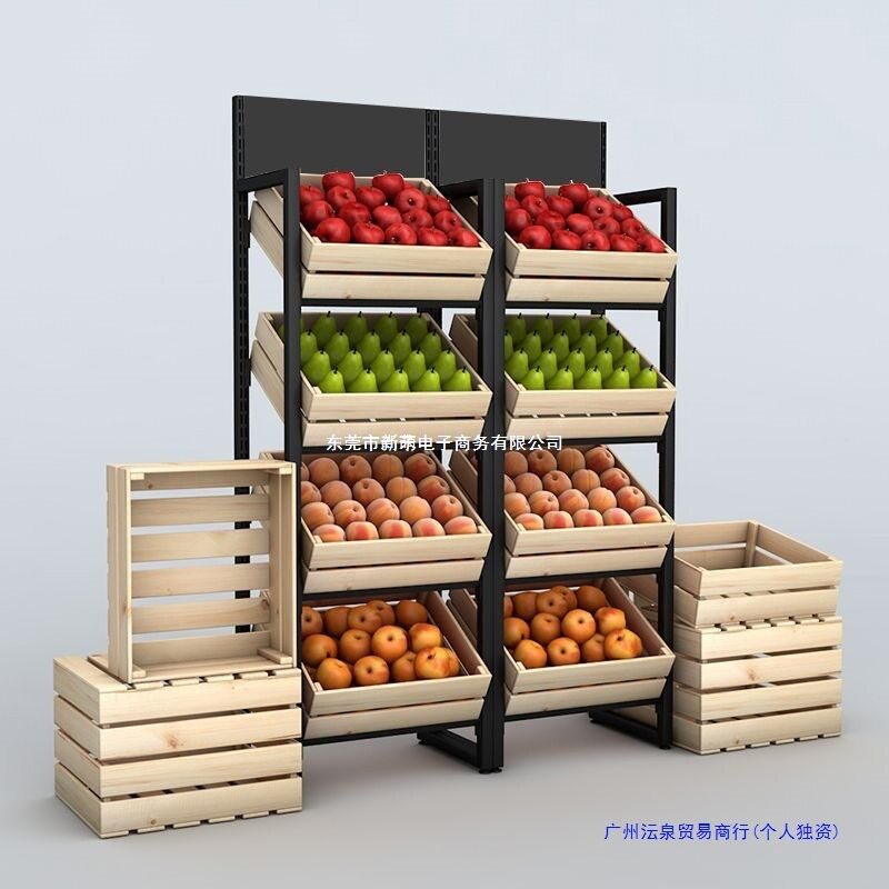 超市水果架展示架超市蔬果零食架厨房置物架斜口置物架蔬菜收纳框