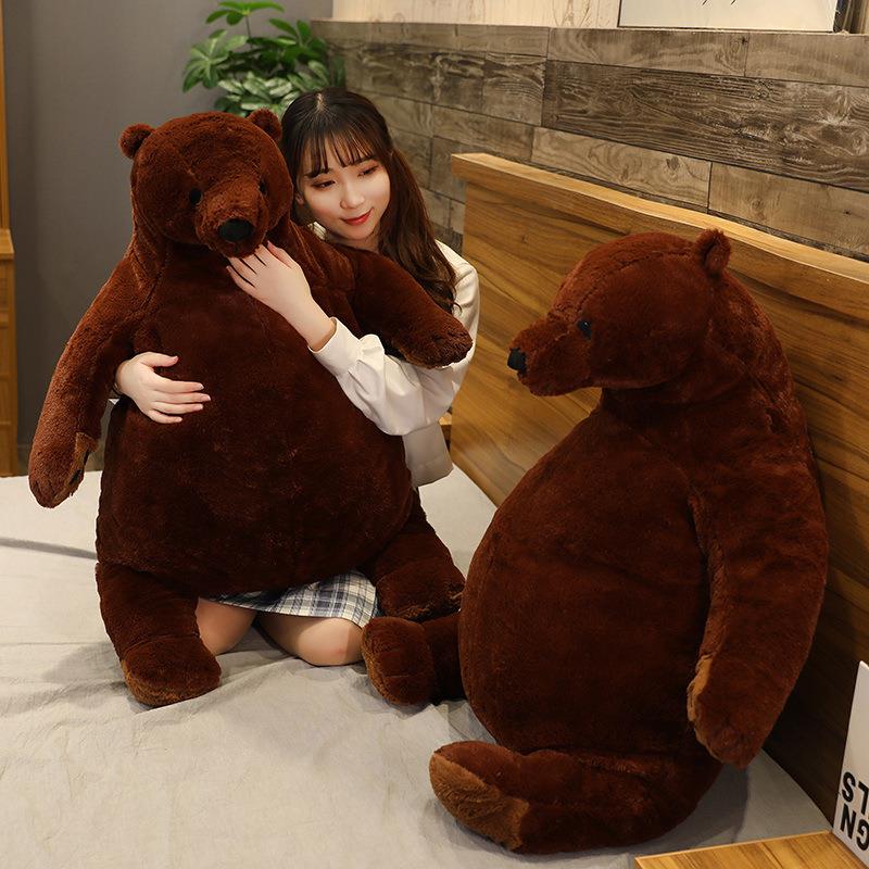跨境大号棕熊狗熊公仔抱抱熊玩偶毛绒睡眠抱枕胖胖大狗熊毛绒抱枕