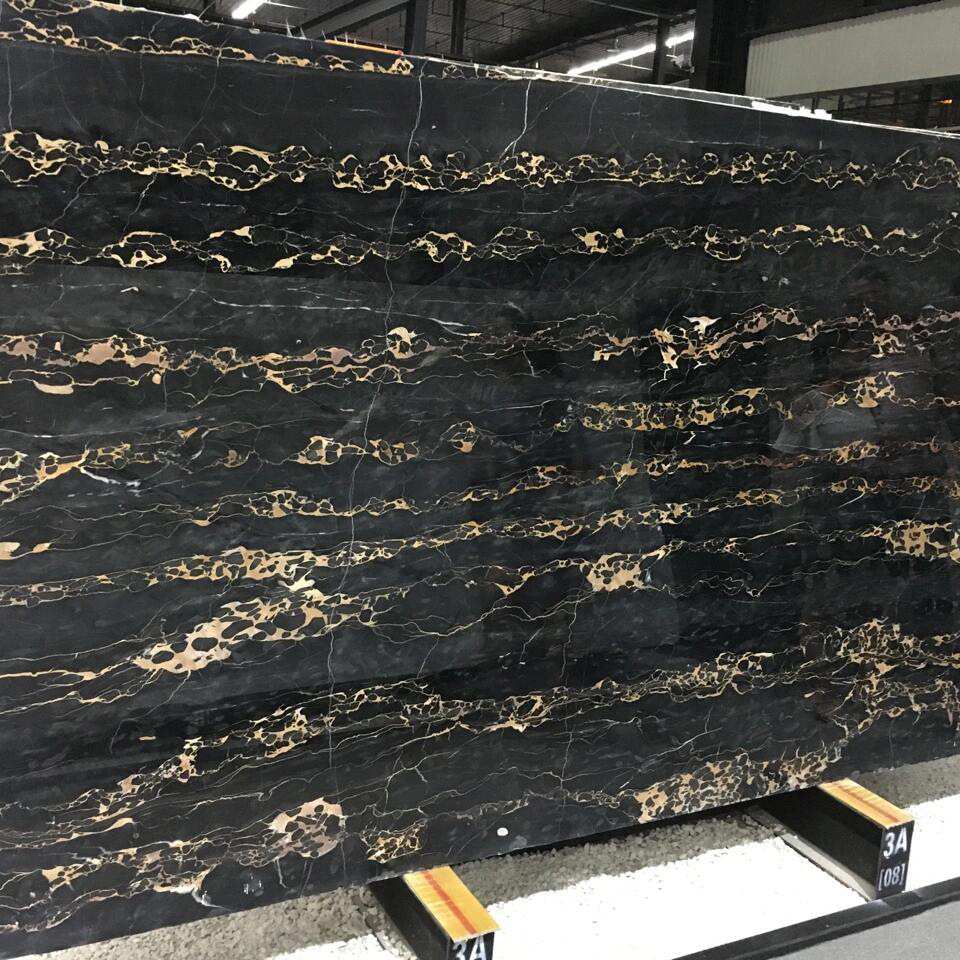 意大利黑金花大理石石材桌面岛台壁炉奢石背景墙天然
