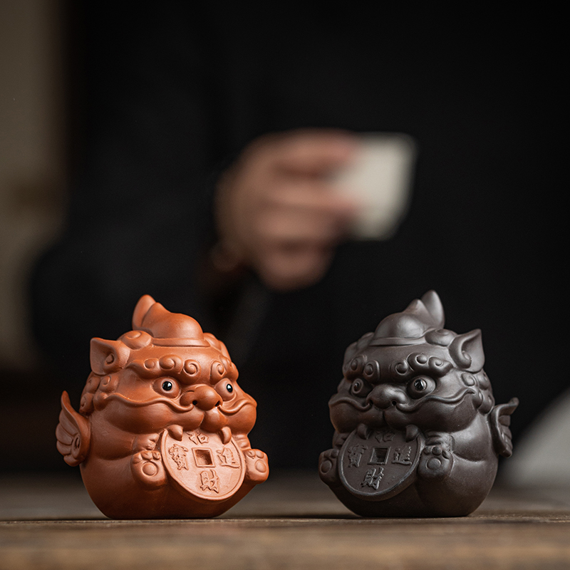 招财紫砂貔貅茶宠摆件精品可养麒麟茶玩创意茶台茶盘茶具小摆件