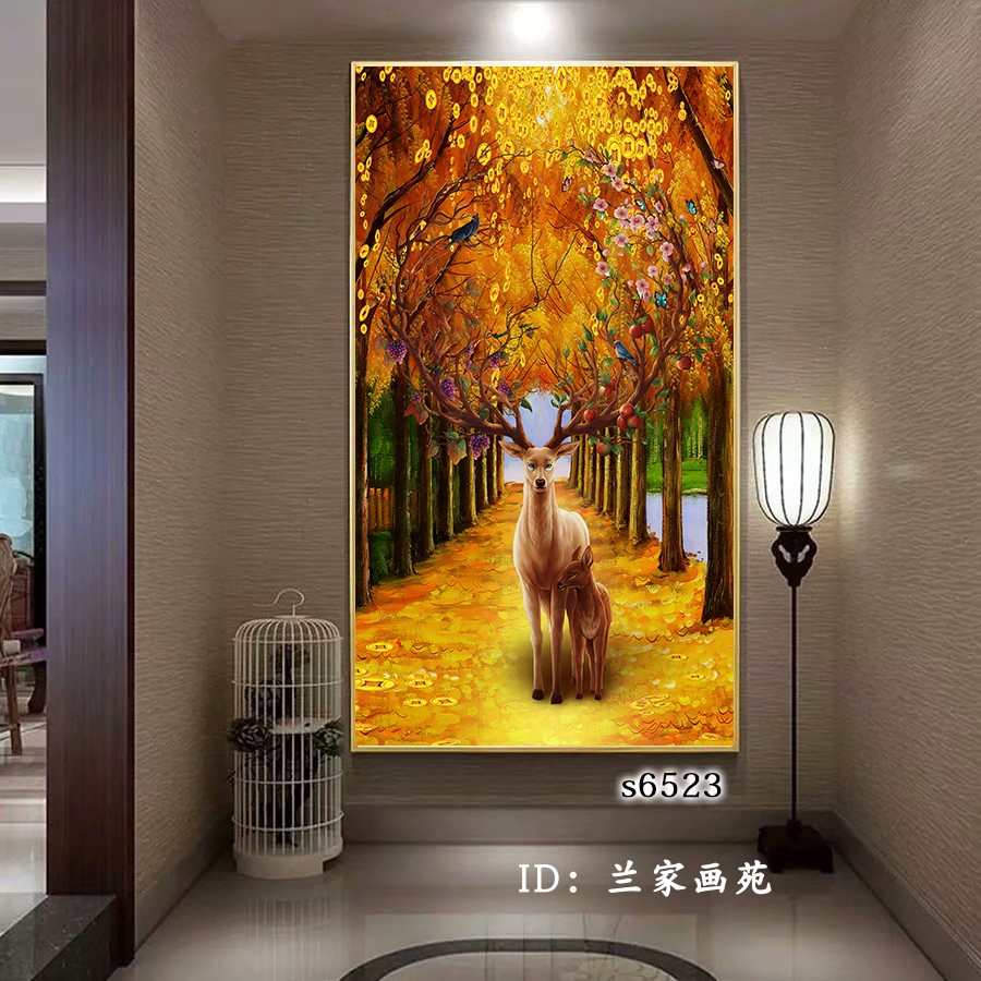 走廊瓷玄关富贵金钱招财进宝风水平安树晶葫芦画装饰画福送进门图片
