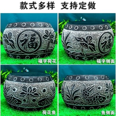青石柱墩底座柱皮圆墩石墩子石柱础垫基石柱脚石雕柱顶石庭院空心