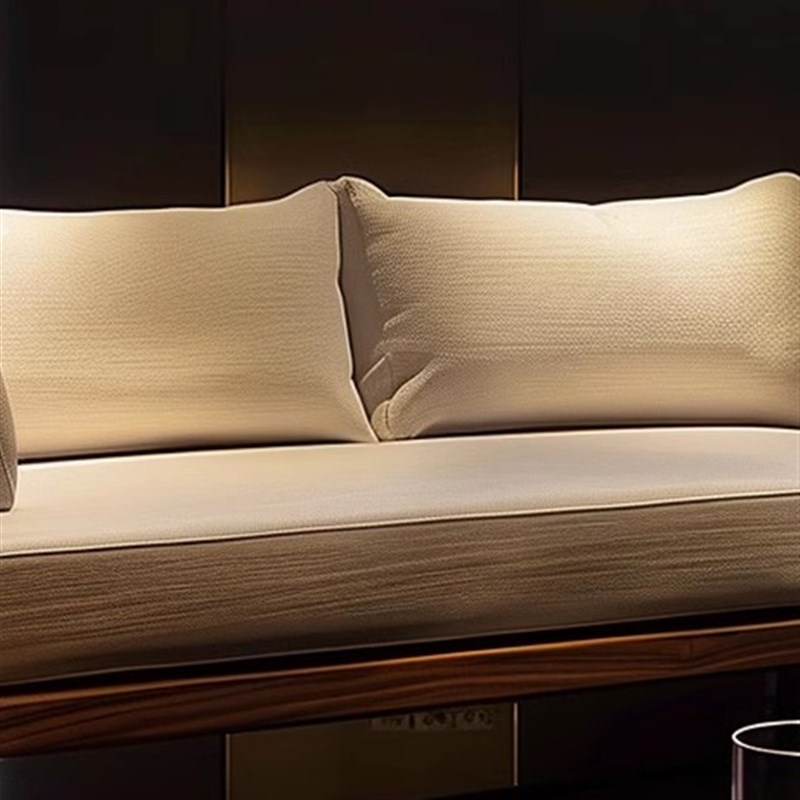 新中式高端黑胡桃白蜡木直排沙发客厅酒店民宿办公室会所实木家具