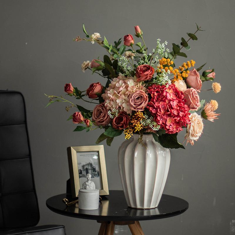 南十字星美式高档仿真花束客厅假花干花摆设样板间轻奢花艺摆件