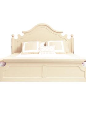 4I美式实木床1米5床法式公主床绿色主卧婚床地中海风格家