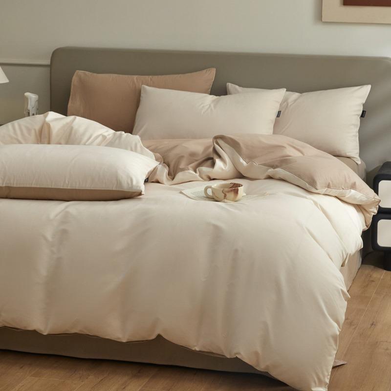 秋冬季加厚磨毛床上四件套纯棉2025新款简约床单人被套三件套