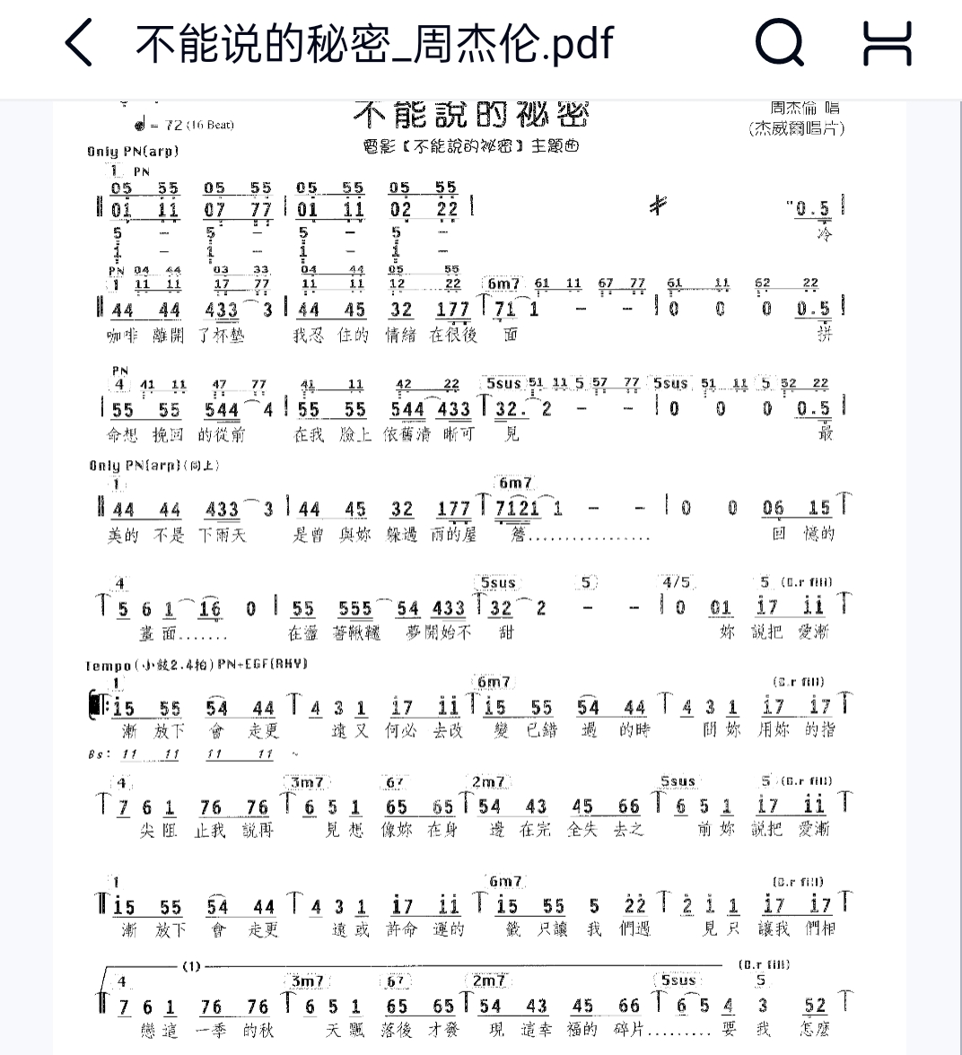 杰伦经典119首钢琴简谱合集PDF电子版详情页有所有曲子