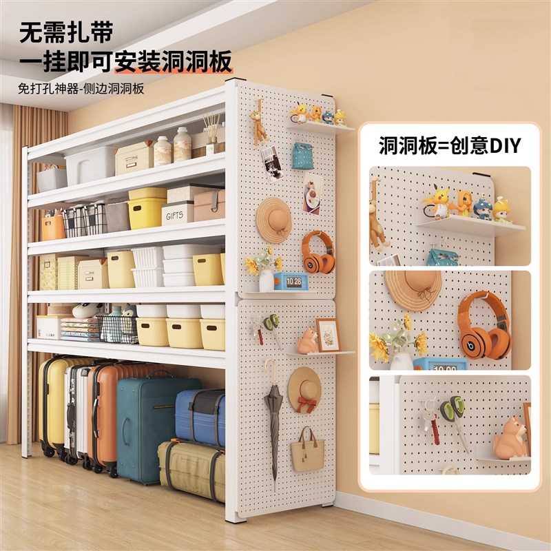 家用货架置物架多层落地仓库阳台储物架杂物间商用超市钢制收纳架