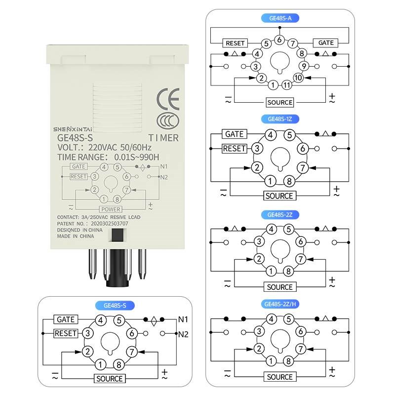 智能时间继电器DH48S-S通电无限循环220v24v可调延时继电器控制器