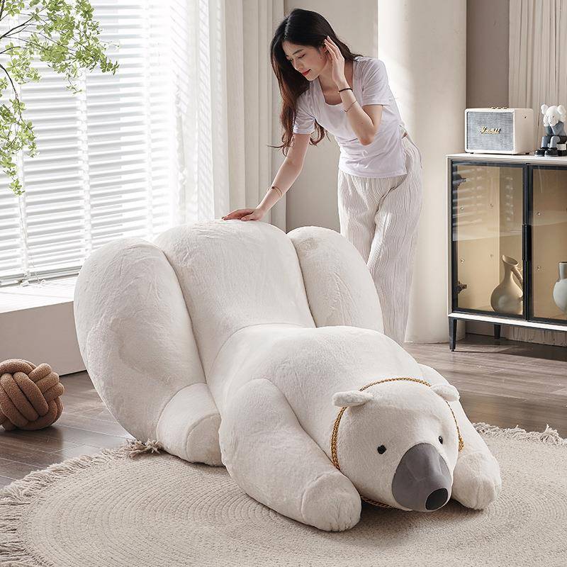 网红座椅动物北极熊艺术感设计师沙发客休区懒人单人趴趴熊沙发