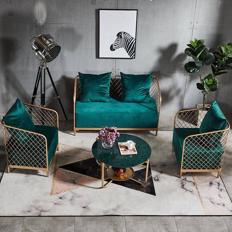 客厅布艺懒人沙发高弹棉麻铁艺躺椅欧式轻奢办公沙发椅小沙发