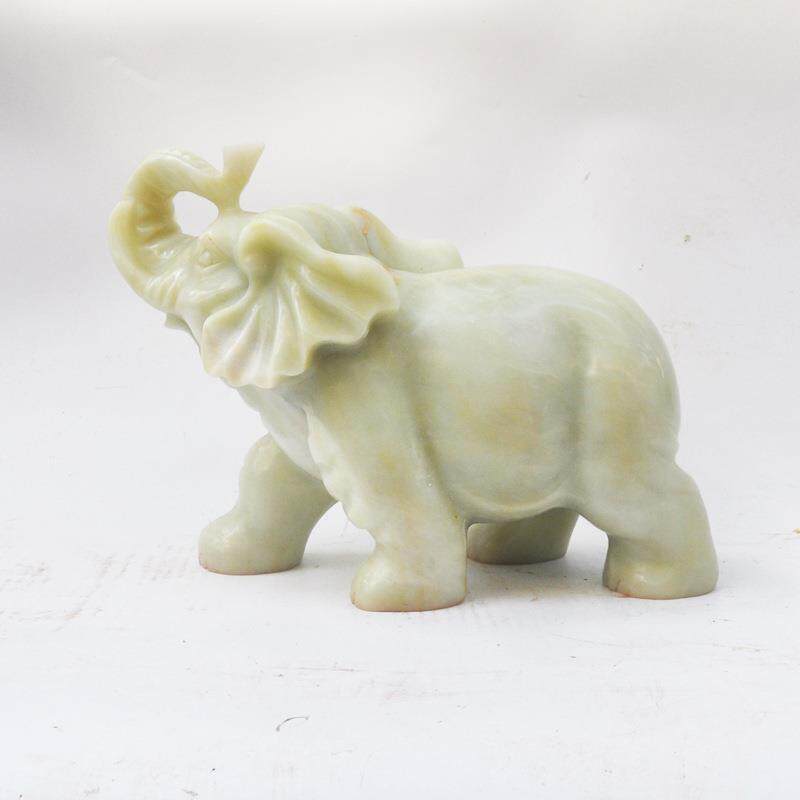 钰程本命年玉器40M岫玉大象吉祥纳福摆件家居创意商务开业