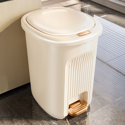 厨房垃圾桶家用2025新款高颜值客厅轻奢高档带盖厕所卫生间脚踏式