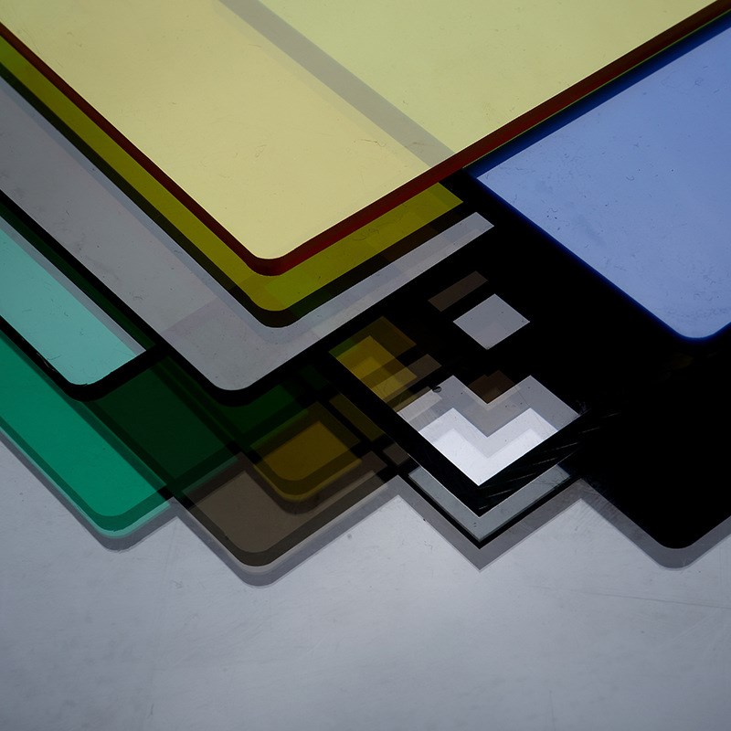 彩色PC耐力板 黄色蓝色绿色茶色橙色红色1220*2440抗冲击pc板材