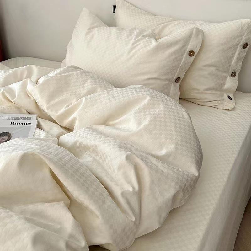 轻奢提花60支长绒棉床上四件套100全棉纯棉高级感床品男被套床单4