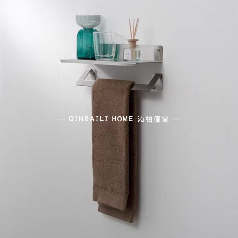 浴室毛巾架卷纸架卫生间纯色双层置物架简约现代家用摆件收纳