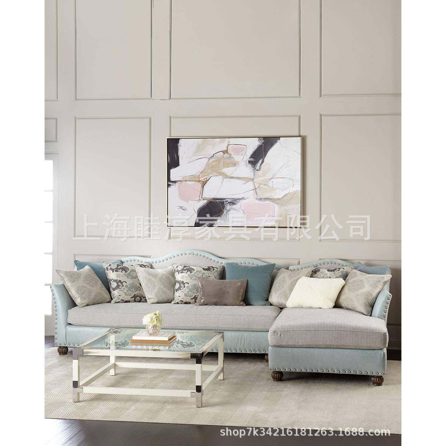 【折扣价】简约现代美式皮布沙发组合客厅时尚贵妃拐转角沙发大小,鲜花速递/花卉仿真/绿植园艺,其它园艺用品,淘宝优惠券,粉丝福利购,淘宝优惠卷