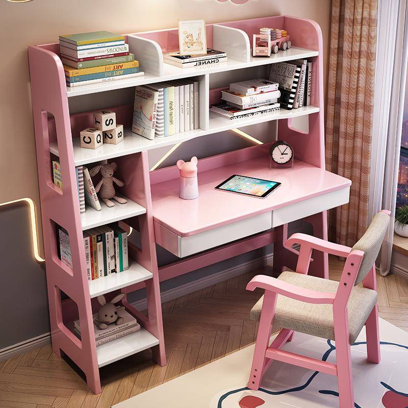【折扣价】实木书桌书架一体写字桌家用学生电脑桌卧室儿童学习桌