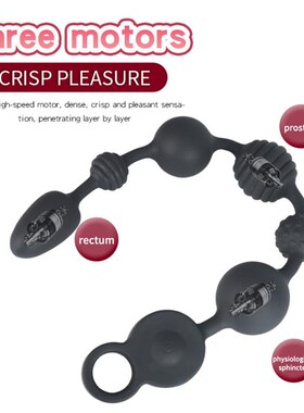 Long Anal Beads Plug Vibrator Silicone Vibrating Butt Plug S