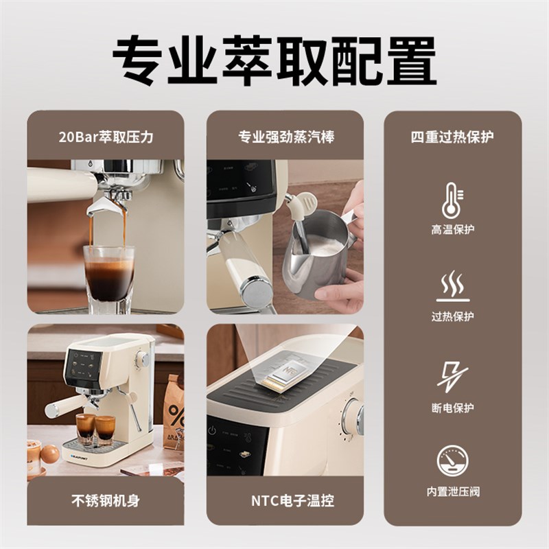 【2025新品】蓝宝意美式咖啡机KF12式浓缩58mm半全自动家用小型