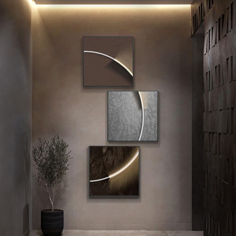 现代极简入户玄关装饰画简约轻奢走廊尽头高级感挂画客厅墙面壁画