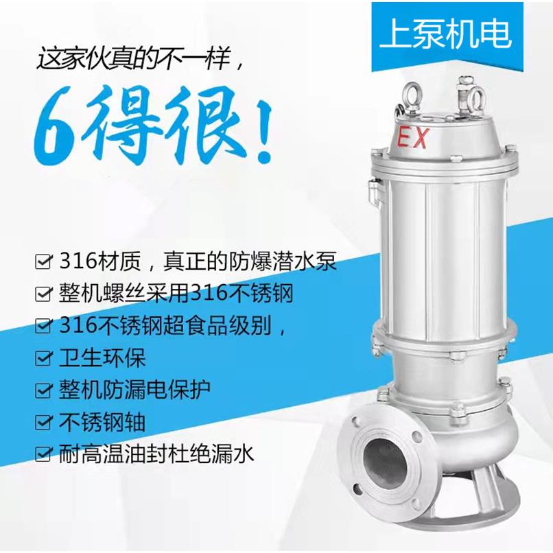 WQB10-10隔爆型排污潜水泵防爆矿用不锈钢水泵化工用泵排污泵