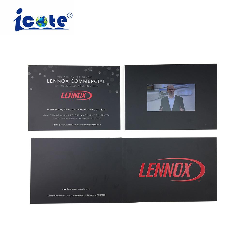 高端定制激凸加UV视频贺卡5寸IPS显示屏贺卡专属设计