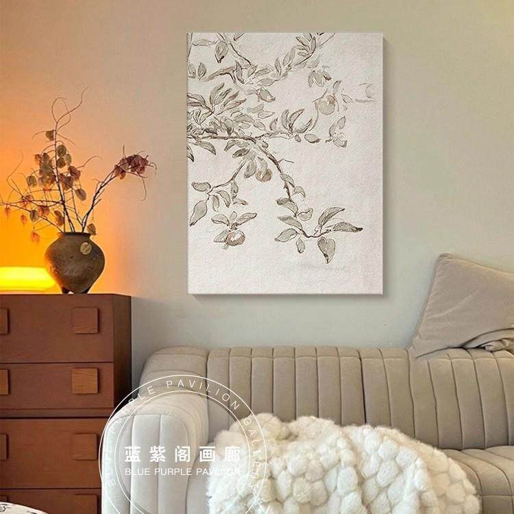 平安果法式中古玄关挂画美式复古客厅餐厅装饰画卧室书房无框壁画