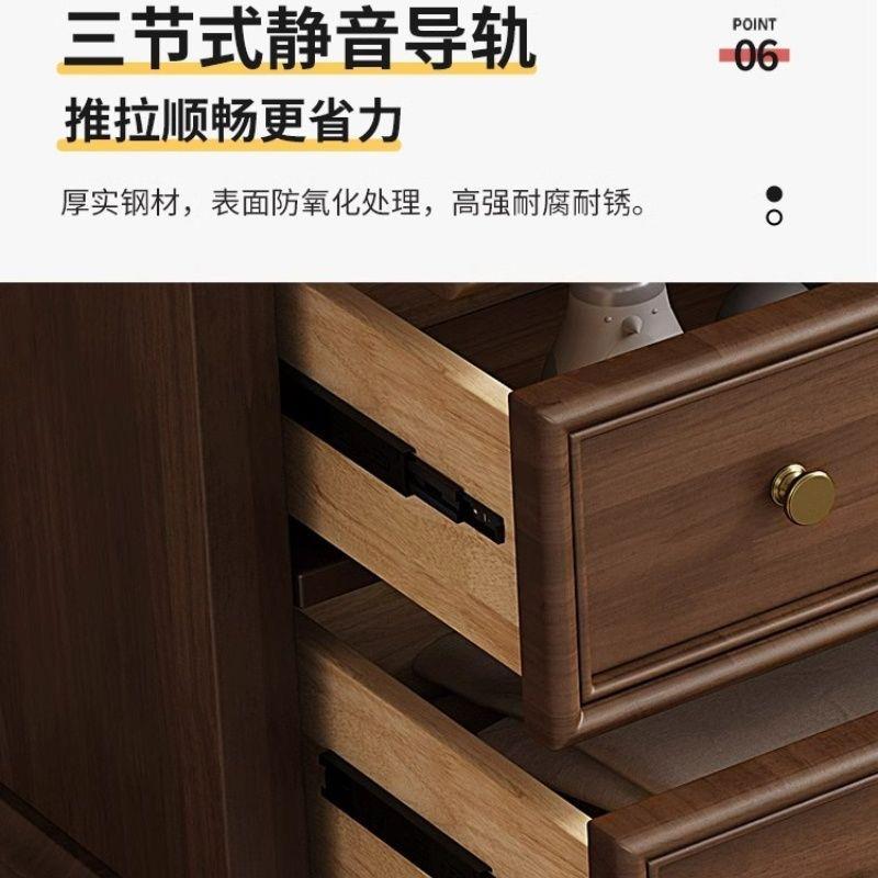 实木斗柜美式床尾抽屉柜卧室收纳柜现代客厅置物储物柜斗橱靠墙x&