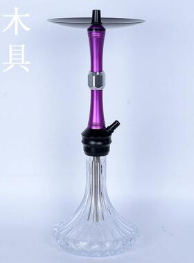 欧美热销中号水烟壶紫色黄色蓝色配压花透明玻璃瓶